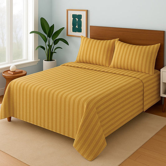 MUSTARD STRIPE - Bedsheet Set - Zaraish.com