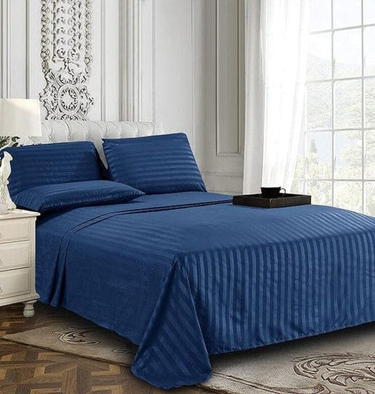 Navy Blue Stripe - Bedsheet Set - Zaraish.com