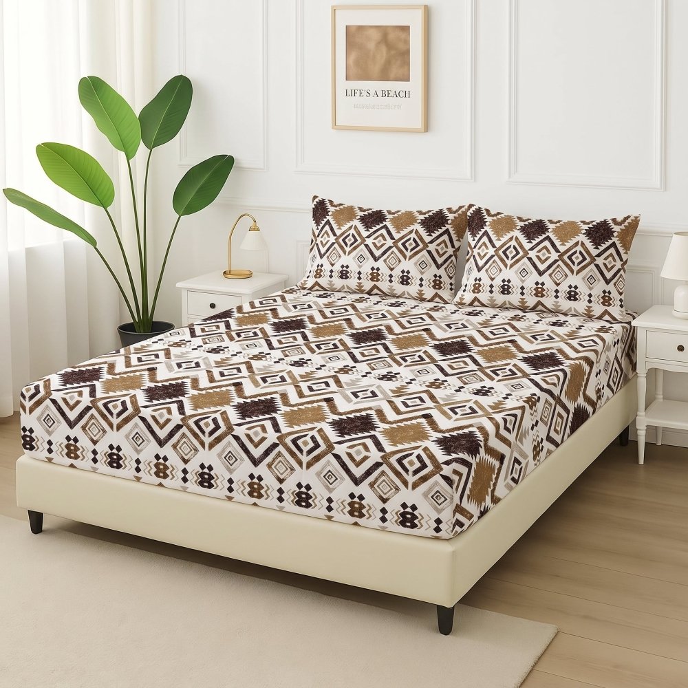 Nomad Mosaic Brown Bedspread - 6 Pcs - Zaraish.com