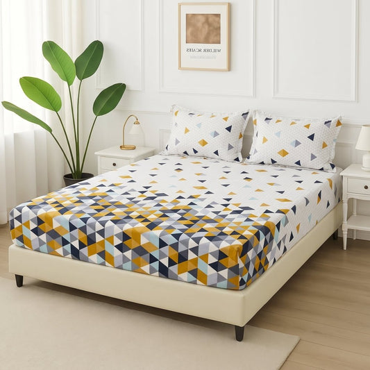 Nordic Geometric Cascade - Fitted Bedsheet Set - Zaraish.com