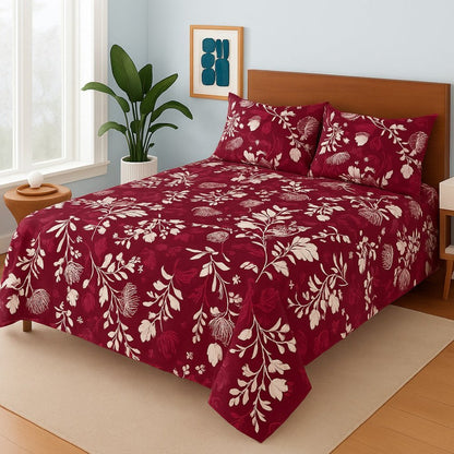 Nukes Maroon Bedspread - 6 Pcs - Zaraish.com