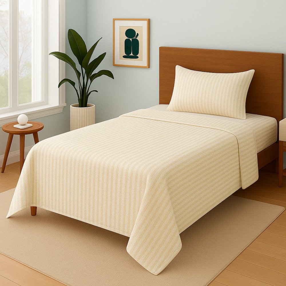 OFF WHITE STRIPE- Single Bedsheet Set - Zaraish.com