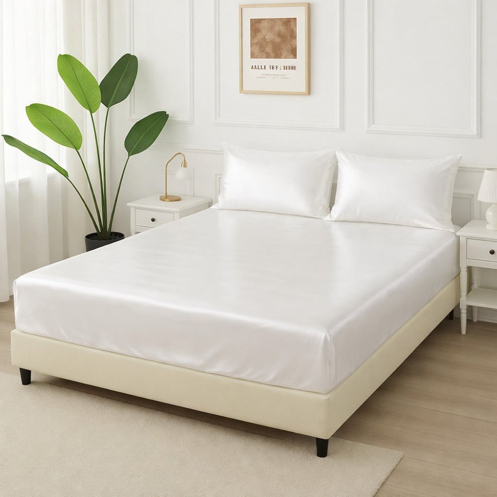 Pearl White - Fitted Bedsheet Set - Zaraish.com