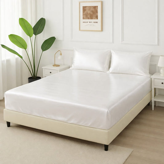 Pearl White - Fitted Bedsheet Set - Zaraish.com