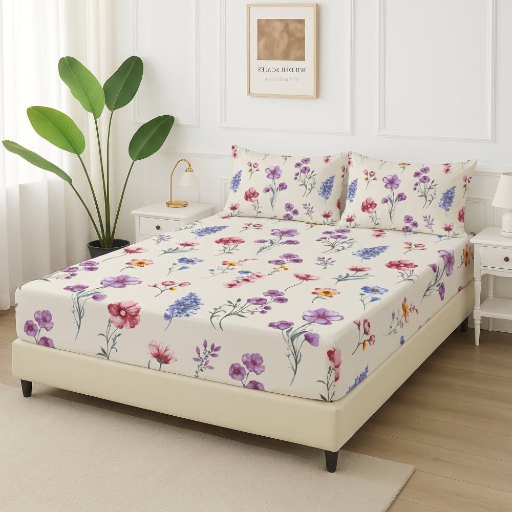 Perennial Bloom - Fitted Bedsheet Set - Zaraish.com