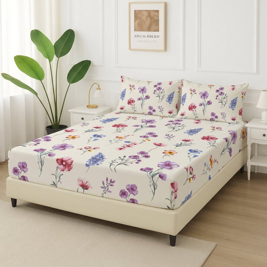 Perennial Bloom - Fitted Bedsheet Set - Zaraish.com