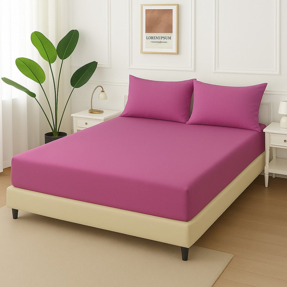 PURPLE PLAIN - Fitted Bedsheet Set - Zaraish.com