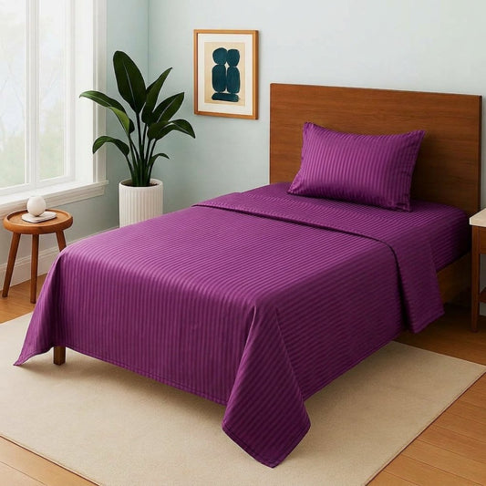Purple Stripe - Single Bedsheet Set - Zaraish.com
