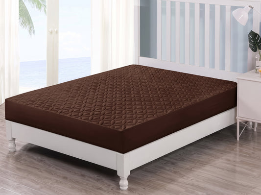 Quilted Waterproof Mattress Protector- Dark Brown