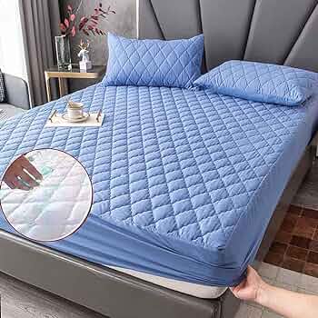 Quilted Waterproof Mattress Protector (Sky Blue) - Zaraish.com