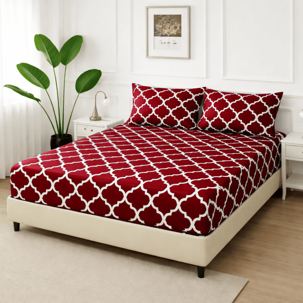 Red Check - Fitted Bedsheet Set - Zaraish.com