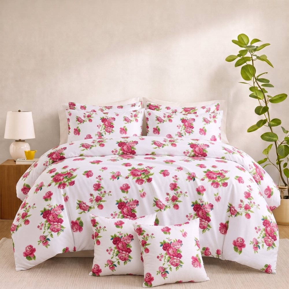 Ruby Flora - 8pcs Quilt Cover Set (Without Filling) - Zaraish.com