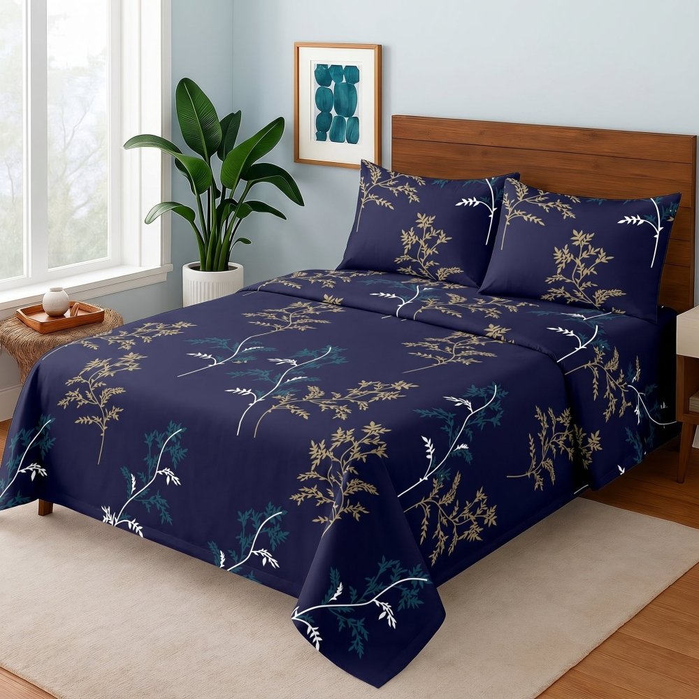 Sapphire Leaf - Bedsheet Set - Zaraish.com