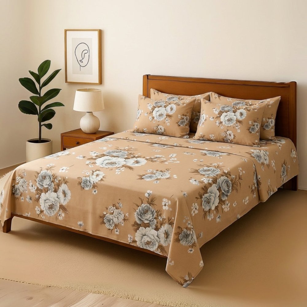 Skin Tulip - Bedsheet With 4 Pillow Covers - Zaraish.com