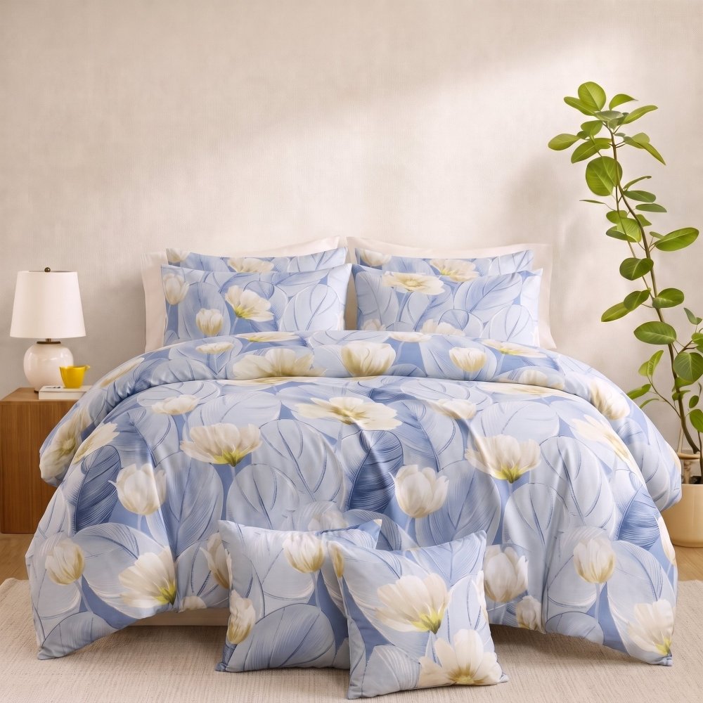 Sky Tulip - 8pcs Quilt Cover Set (Without Filling) - Zaraish.com