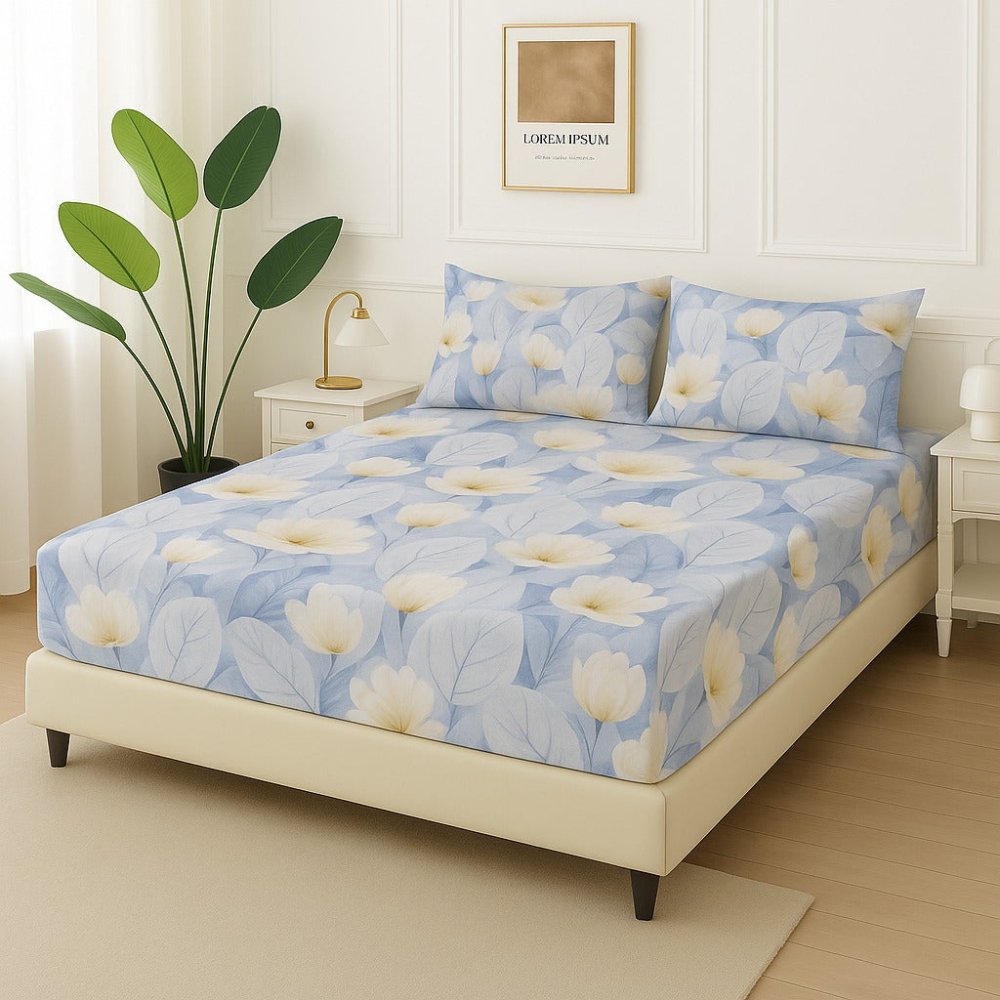 SKY TULIPS - Fitted Bedsheet Set - Zaraish.com