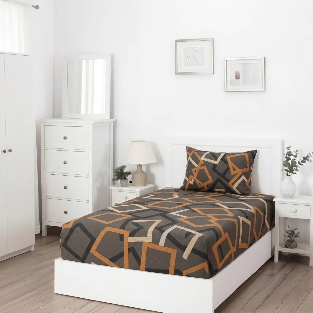 Square - SINGLE Fitted Bedsheet Set - Zaraish.com