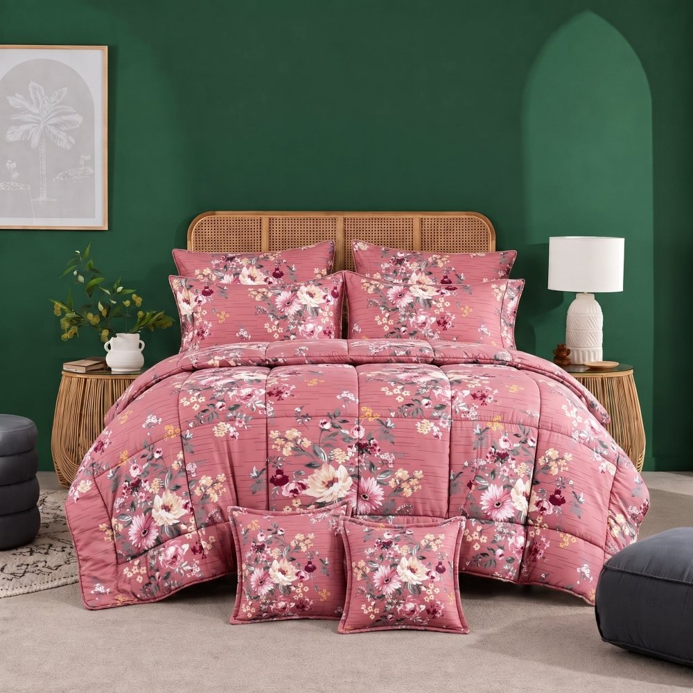 TEA FLOWER - 8pcs Premium Comforter Set - Zaraish.com