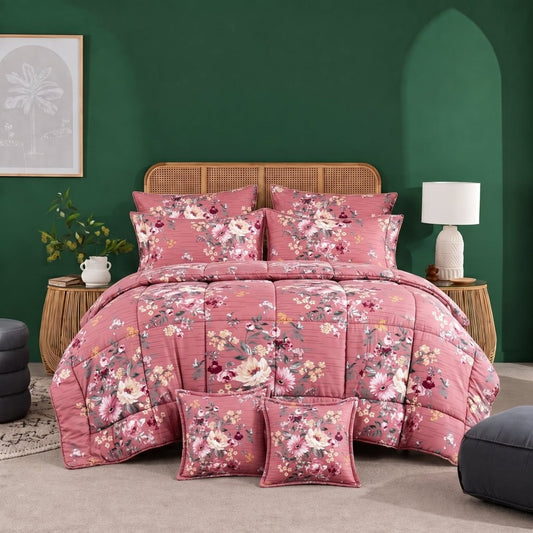 TEA FLOWER - 8pcs Premium Comforter Set - Zaraish.com