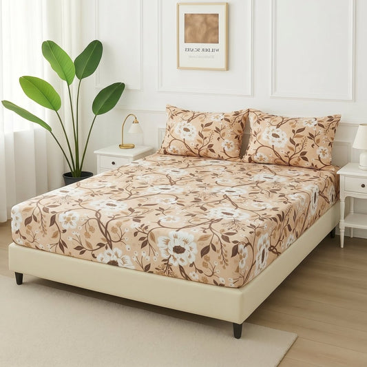 Toasted Cinnamon Vine - Fitted Bedsheet Set - Zaraish.com