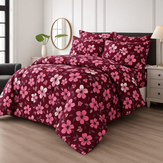 TULIP RED - WINTER RAZAI Set (HEAVY FILLING) - Zaraish.com