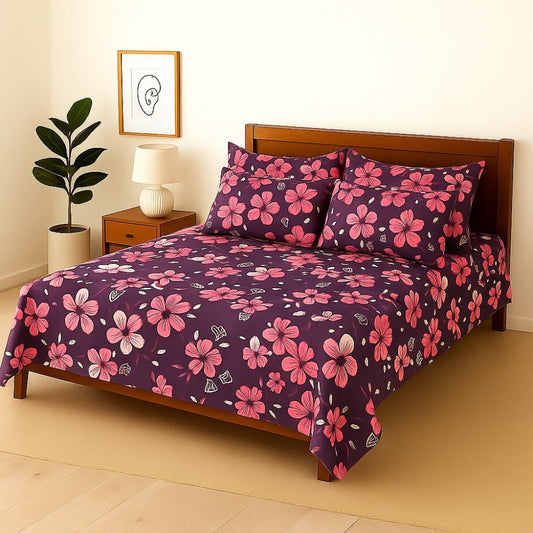TULIPS FLOWER - Bedsheet With 4 Pillow Covers - Zaraish.com