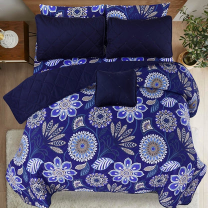 Turkish Blue - 7pcs PREMIUM Summer Comforter Set (Light Filling) - Zaraish.com