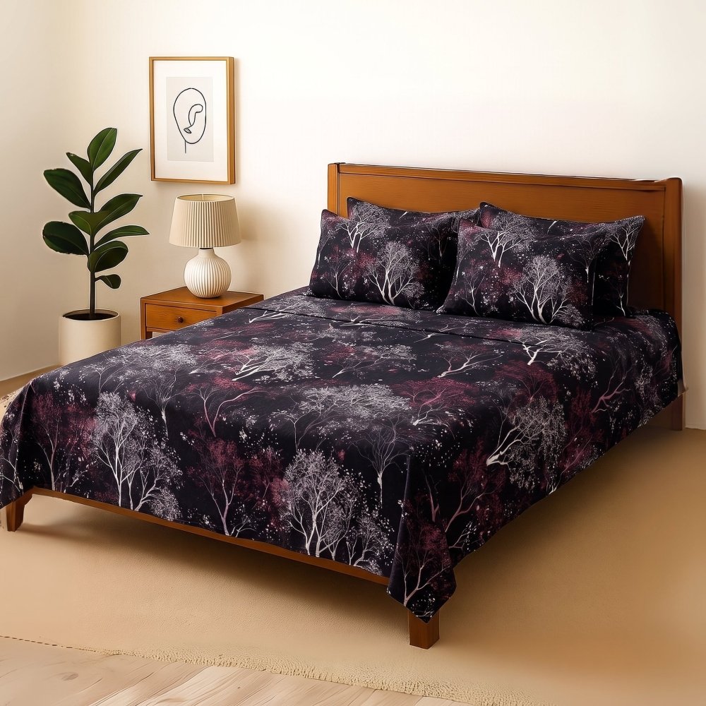 Twilight Tree - Bedsheet With 4 Pillow Covers - Zaraish.com