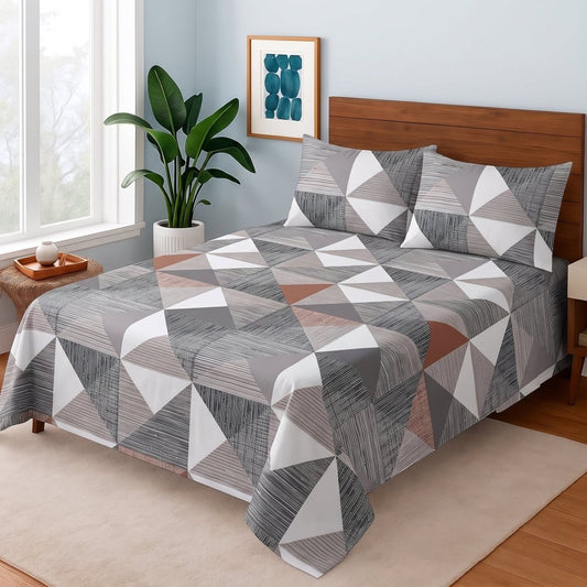 Urban Grey Geometric - Bedsheet Set - Zaraish.com