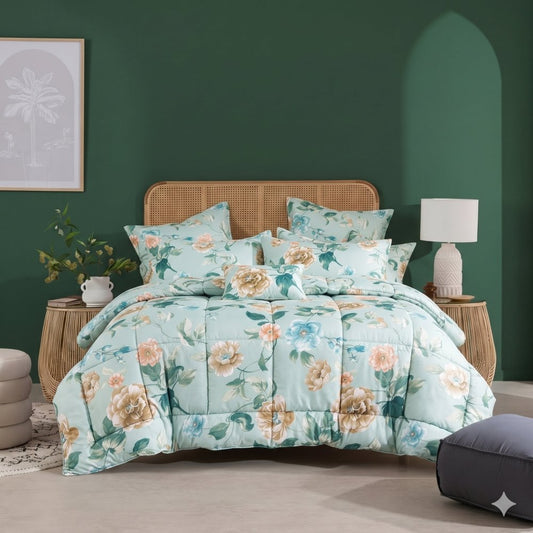 Verdant Bloom - 6pcs Premium Comforter Set - Zaraish.com