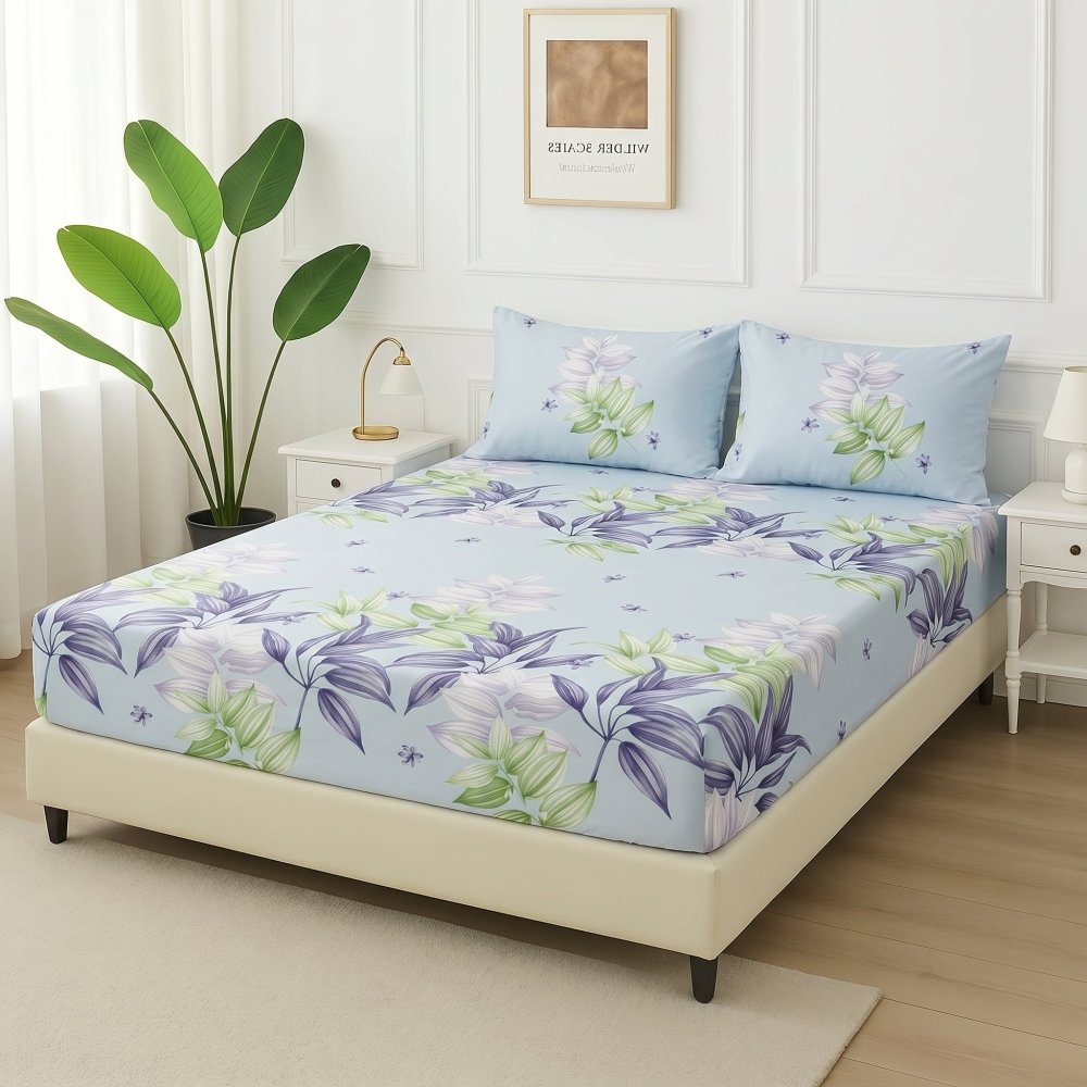 Violet Breeze - Fitted Bedsheet Set - Zaraish.com