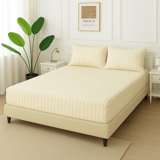 WHITE STRIPES - Fitted Bedsheet Set - Zaraish.com