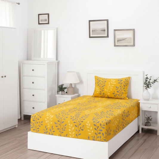 Yellow Tulip - SINGLE Fitted Bedsheet Set - Zaraish.com