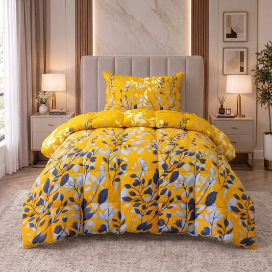 Yellow Tulip - Single Razai Set - Zaraish.com
