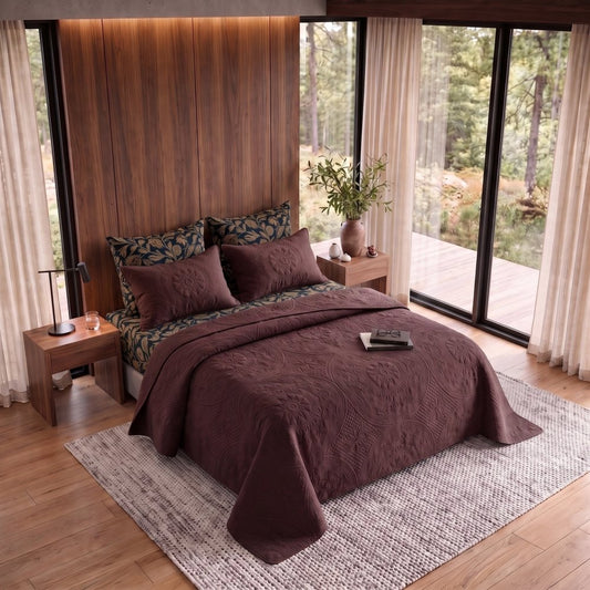 Zaku Brown Bedspread - 6 Pcs - Zaraish.com