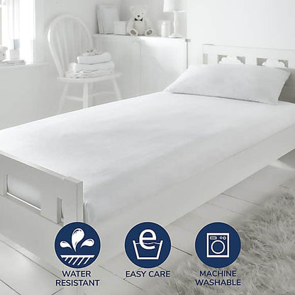 Waterproof Terry Mattress Protector Single (White)