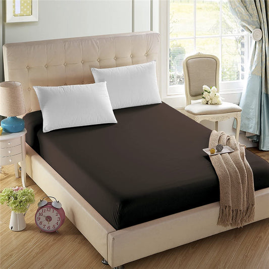 Waterproof Terry Mattress Protector (Dark Brown)